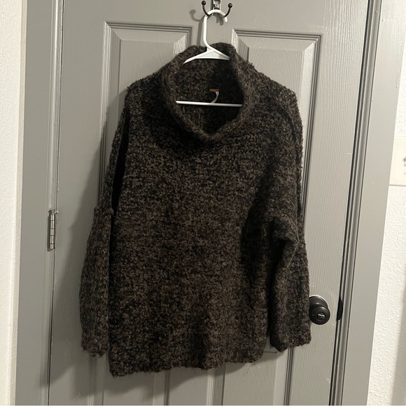 Free People She’s All That Brown Alpaca  Turtleneck Sweater - Picture 4 of 6